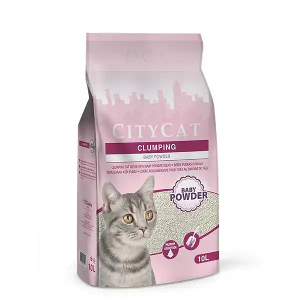 CITYCAT CLUMP WHITE  BABY POWDER 10 L