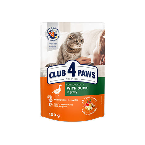 Pouch Club 4 Paws Adult Duck 100g