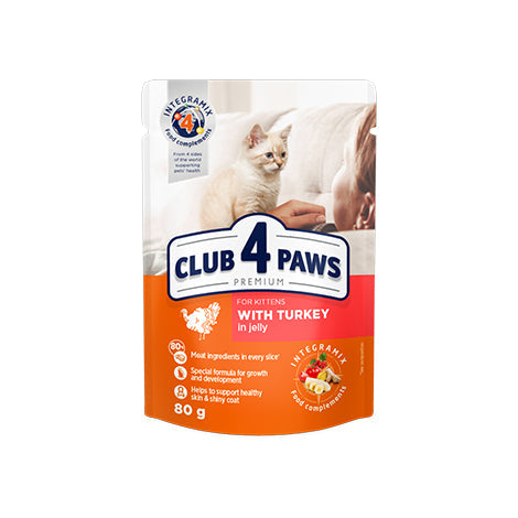 Pouch Club 4 Paws kitten Turkey 80g