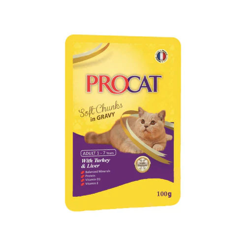 Pro Cat Pouch Turkey & Liver 100g