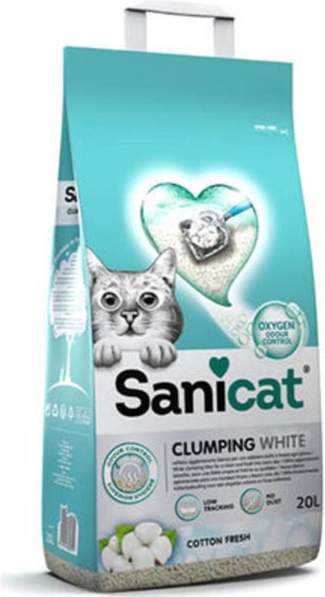 SANI CAT CLUMPING WHITE COTTON FRESH - 20 L